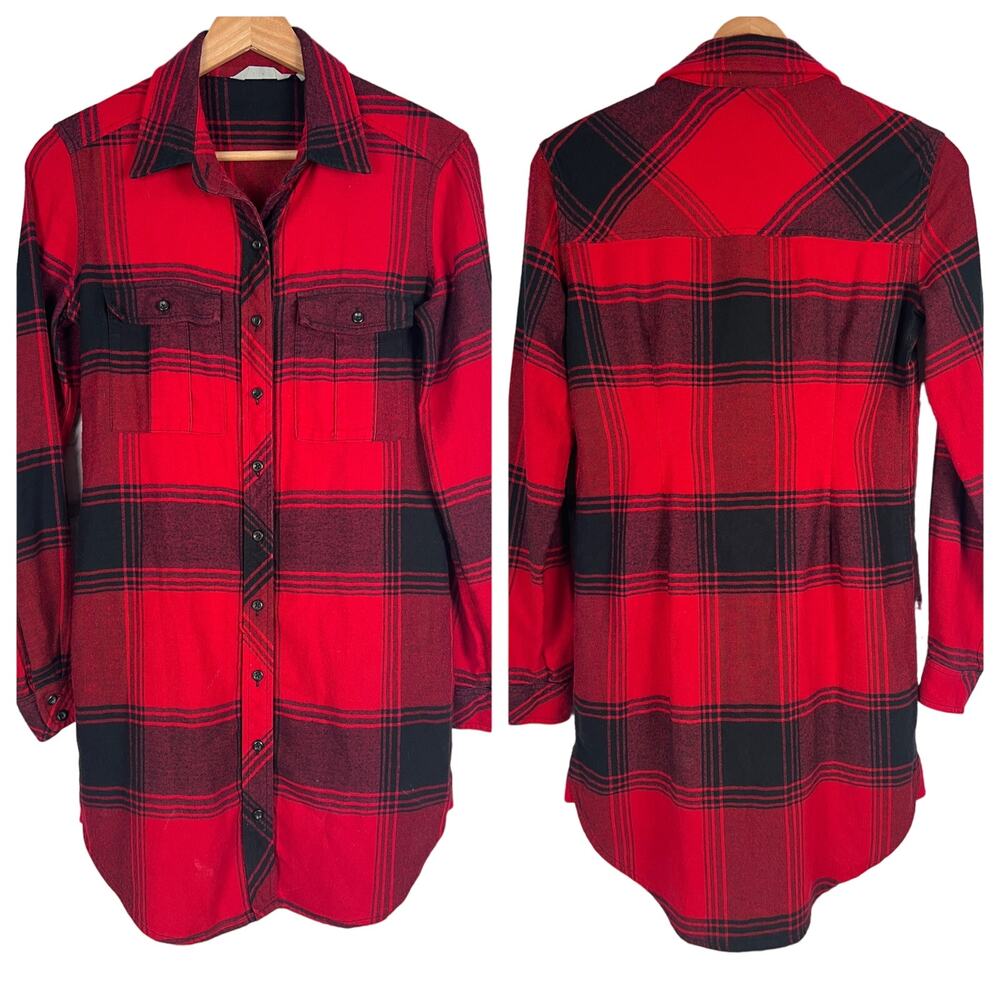 Athleta Red and Black Plaid Mini Dress